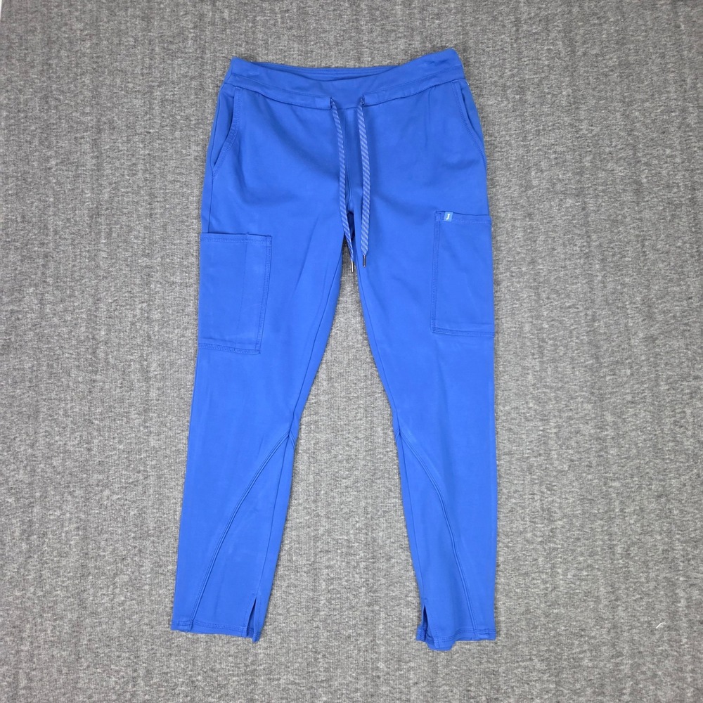 Jaanuu Scrub Pants Women MP Blue Jogger Style Comfort Fit Cargo Medical Uniform